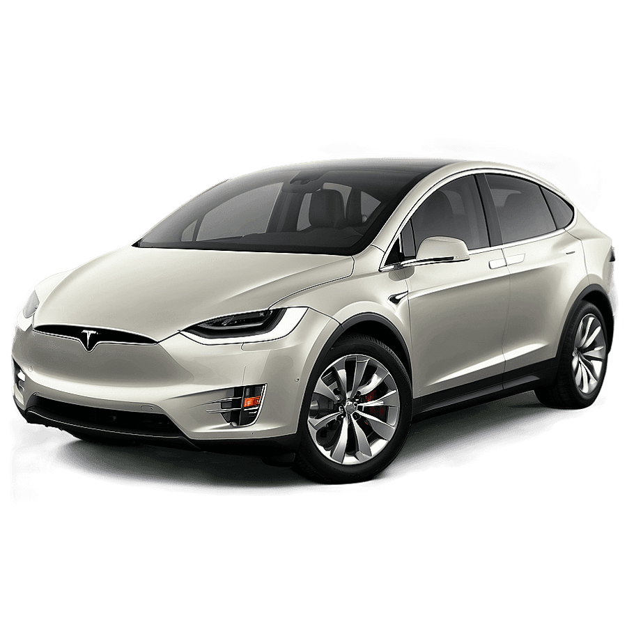 Pearl White Tesla Model X PNG rnc37
