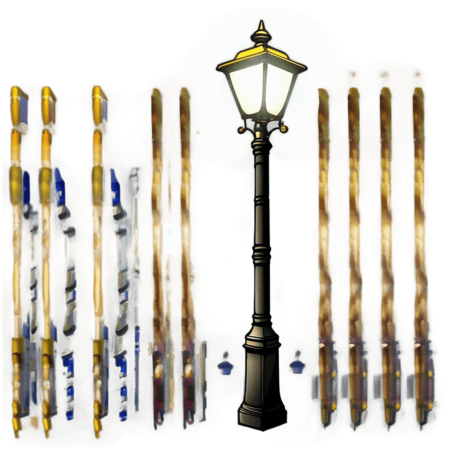 Tall City Light Post PNG 06282024