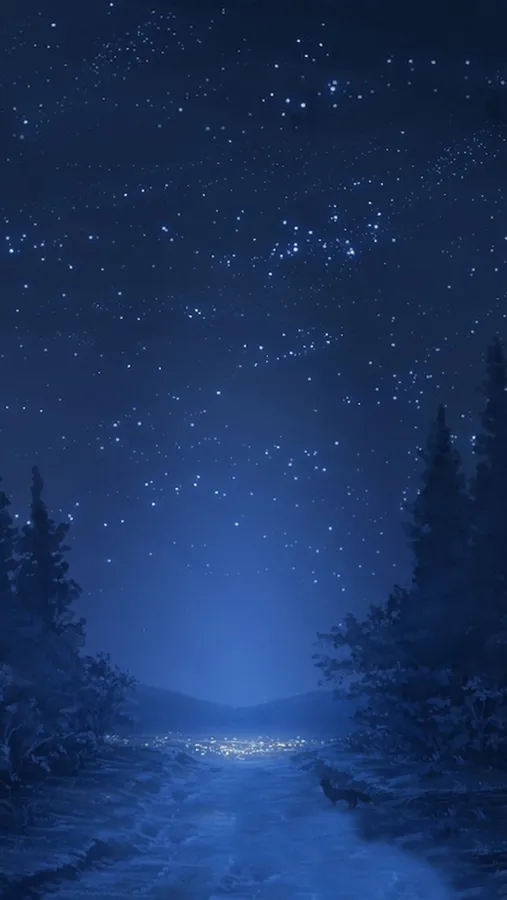 Starry Night Road Cool Android