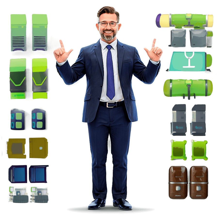 Animated Businessman Character PNG xlb