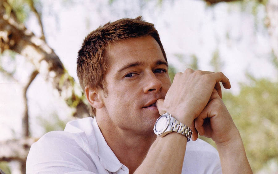 Download Brad Pitt Wristwatch Wallpaper | Wallpapers.com