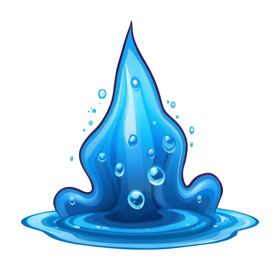 Cartoon Aqua Water Element PNG 06242024