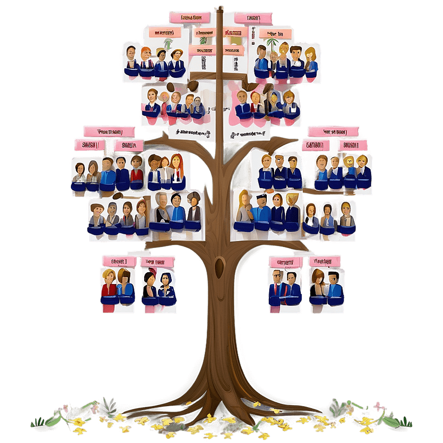 Simplified Family Reunion Tree Chart PNG aub