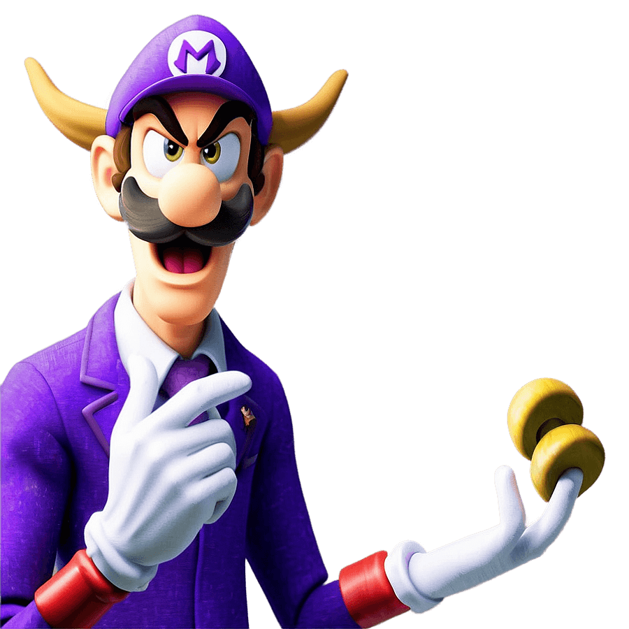Classic Waluigi Pose PNG 22