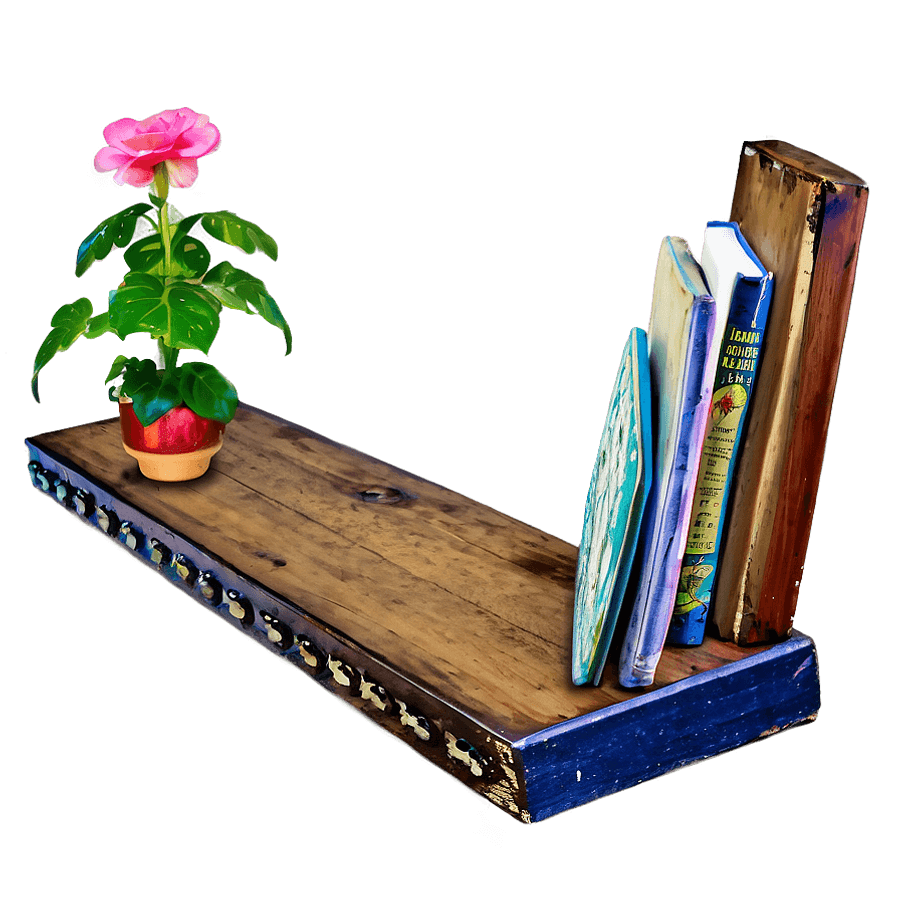 Vintage Wall Shelf Look PNG erd48