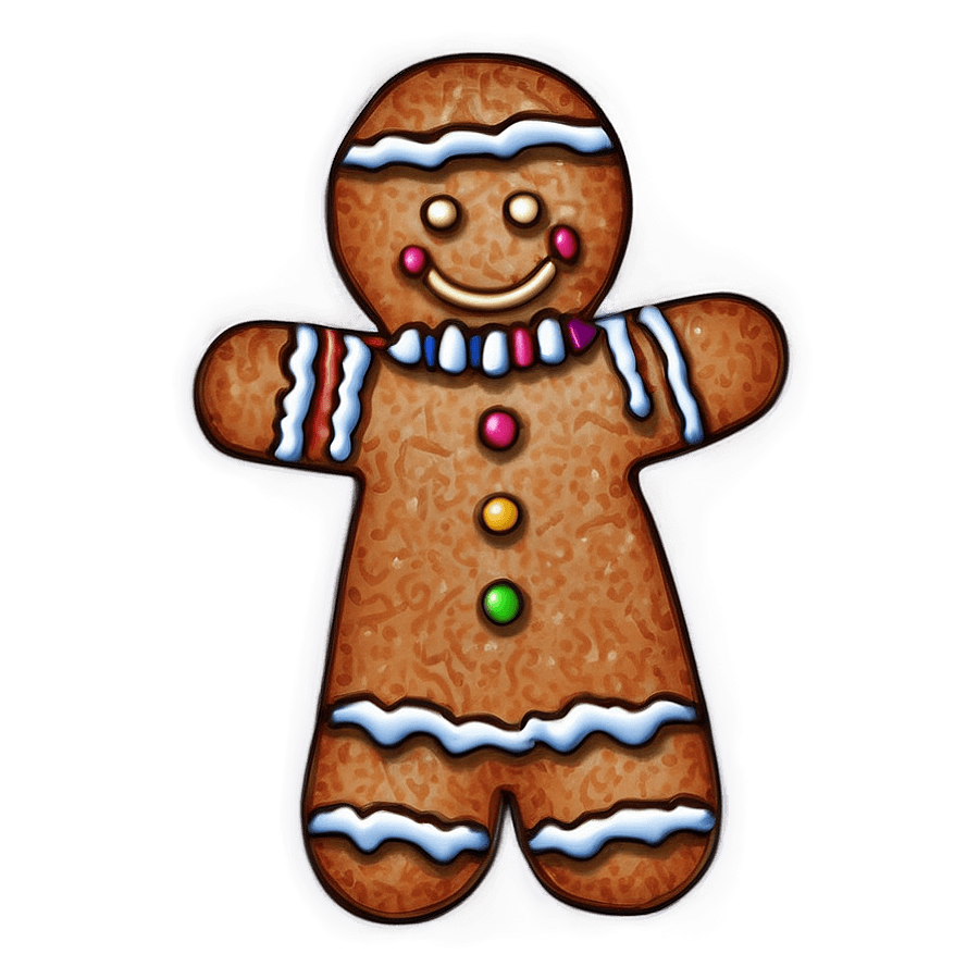Gingerbread Man with Scarf PNG vmp60