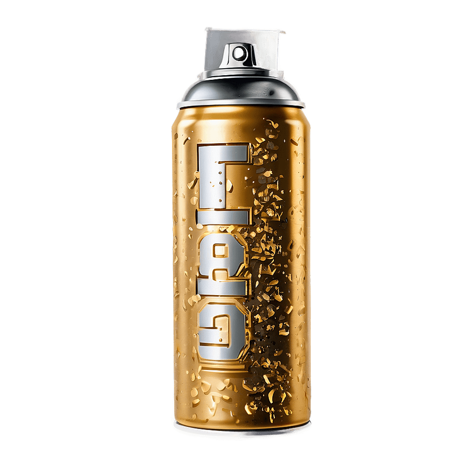Gold Spray Paint Can PNG exq