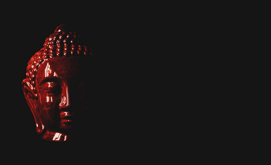 Download Buddha Head Figurine Black Wallpaper | Wallpapers.com