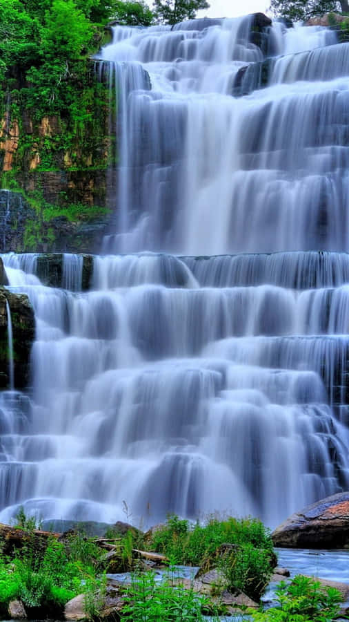 3DVattenfall 1080 x 1920 bakgrundsbild