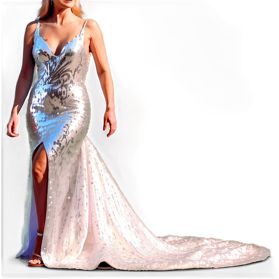 Sequin Sparkle Wedding Dress PNG bte3