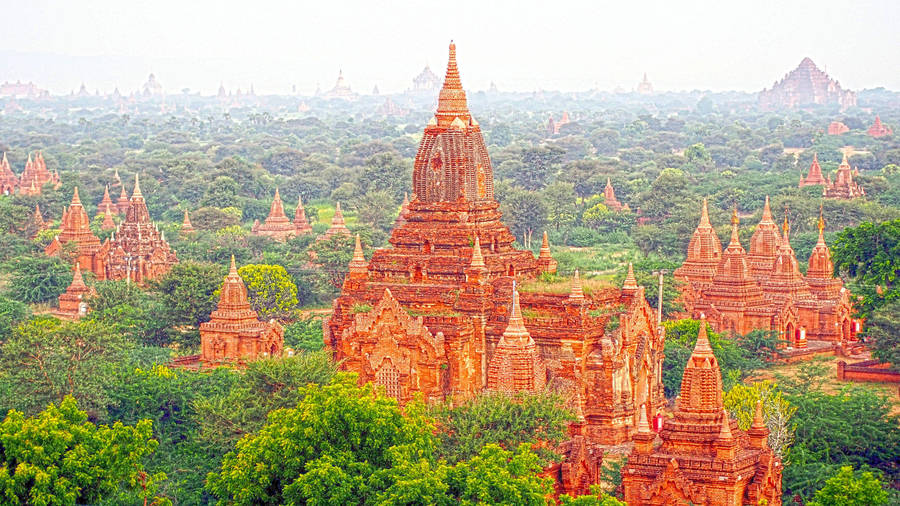 Download Burma Bagan Pagoda Wallpaper | Wallpapers.com