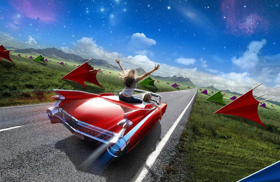 CadillacEldorado på vej baggrund.