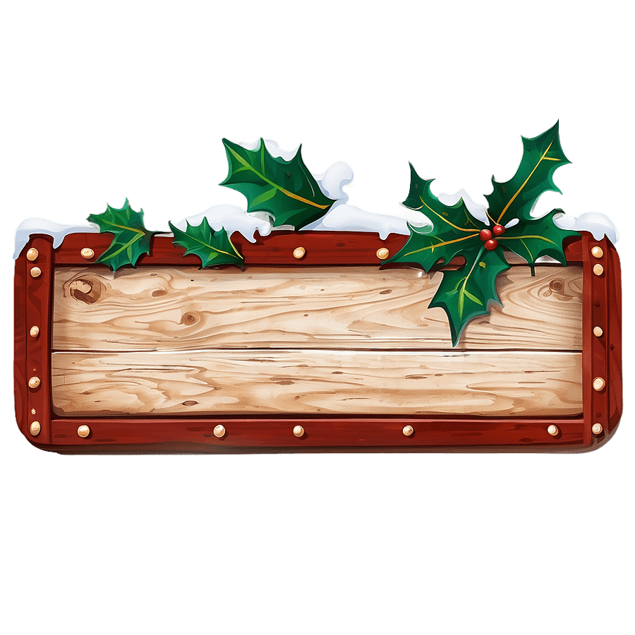 Festive Wooden Sign PNG 05252024