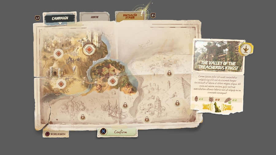 ummapa com um mapa e alguns itens