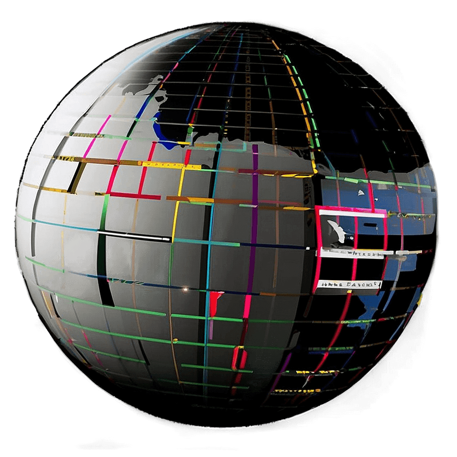 Vintage Black and White Globe PNG hlx52