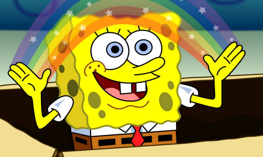 Cattural'arcobaleno con Spongebob