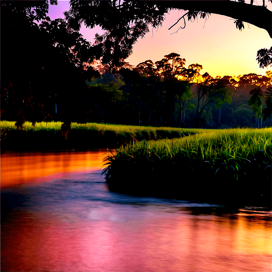 Golden Hour River PNG nyt96