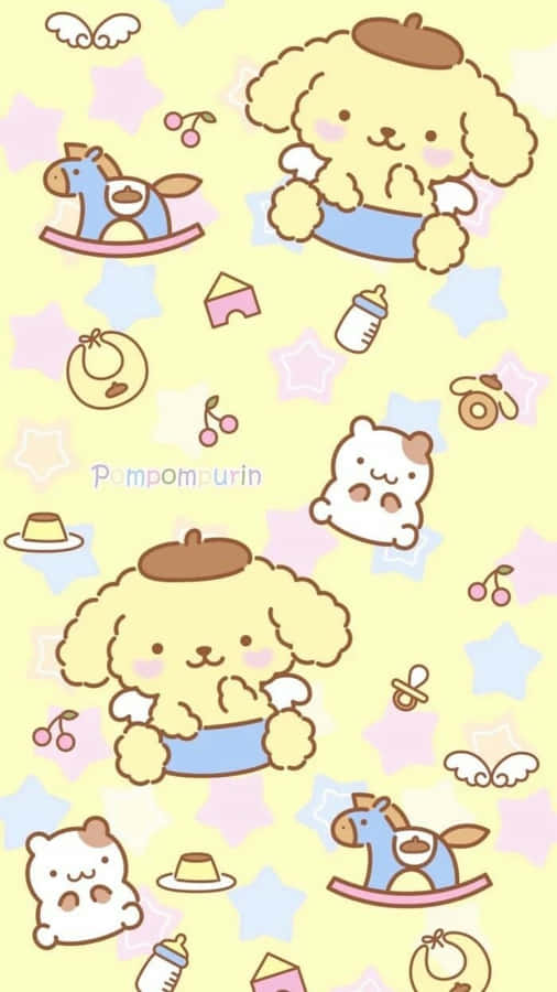 Papel de Parede Estético Pastel Pompompurin