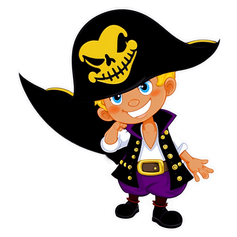 Cartoon Boy in Pirate Costume PNG jco3