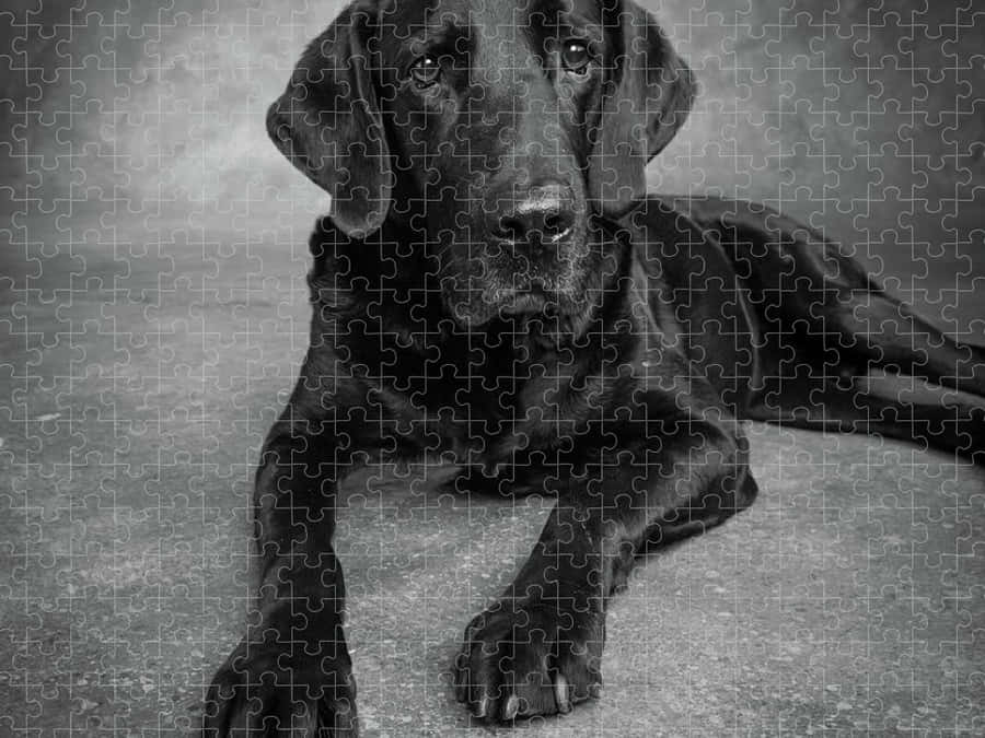 Retrato de Quebra-Cabeça de Grande Dane Preto