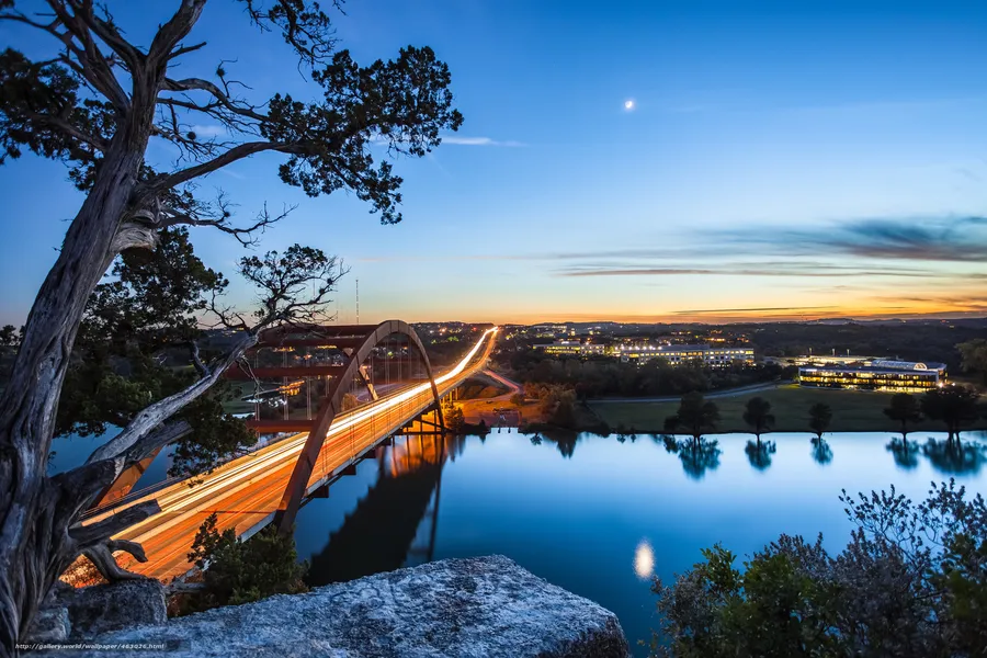 River view at night wallpaper