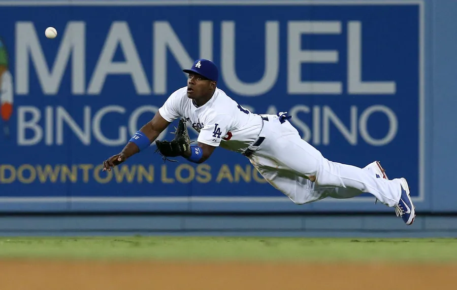 Dodgers Player Diving Catch