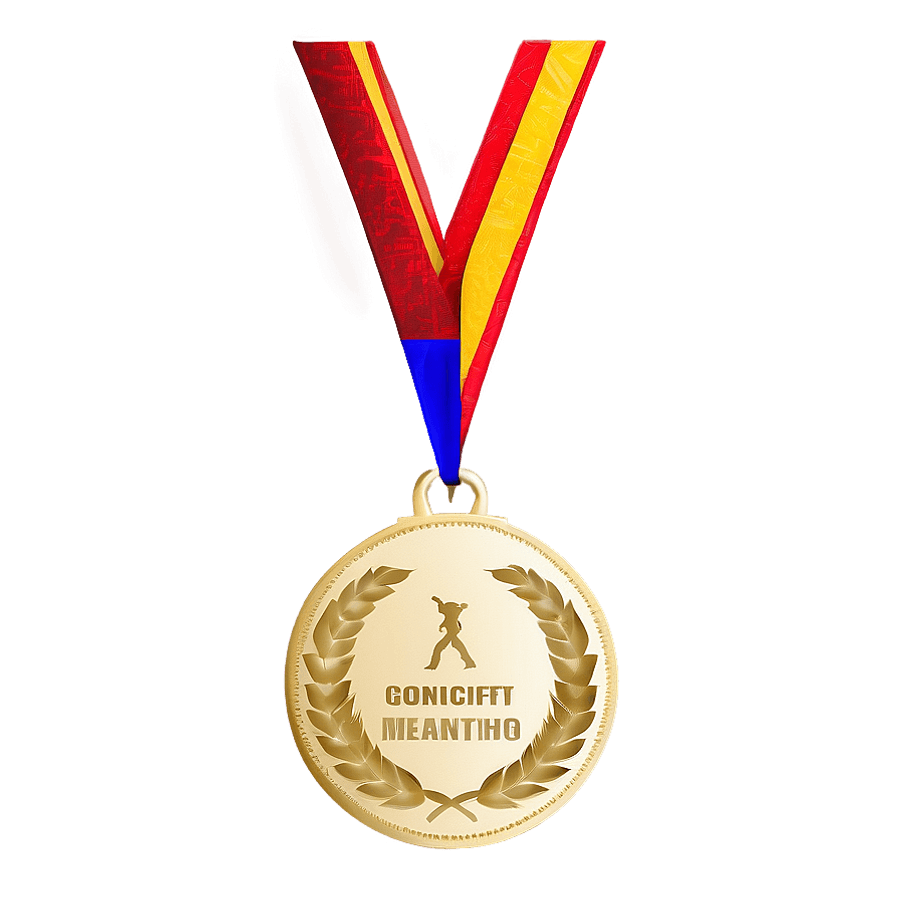 Gold Medal With Engraving PNG twb