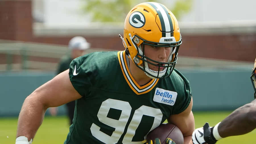 Giocatore dei Green Bay Packers Numero 90 in Allenamento