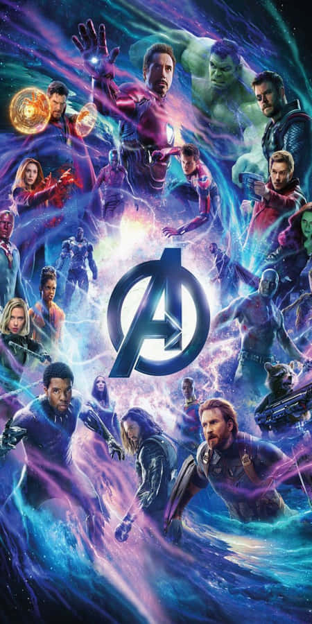 Lilla og Blå Swirls Pixel 3 Avengers Baggrund