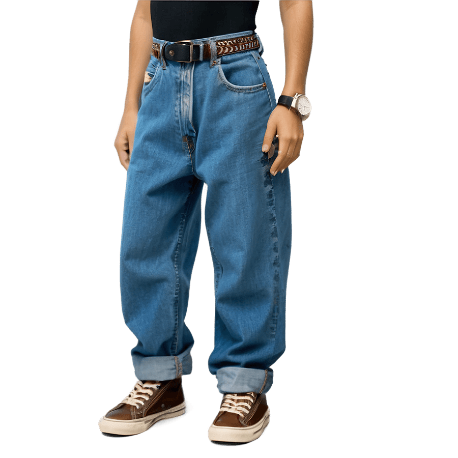 Classic Blue Baggy Jeans PNG lrk