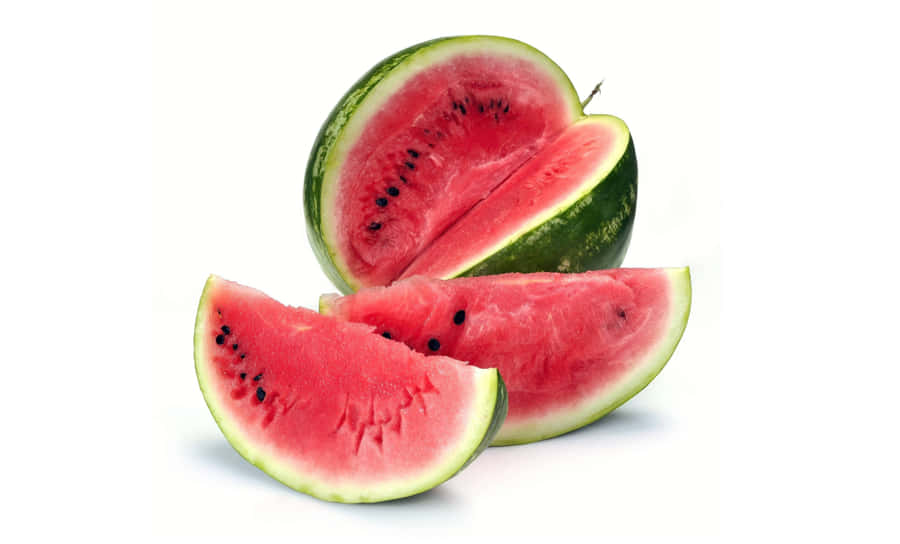 Lækkerbaggrund med skiver af vandmelon