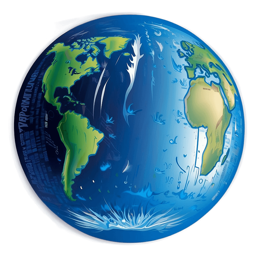Detailed Blue Planet Vector PNG 06292024