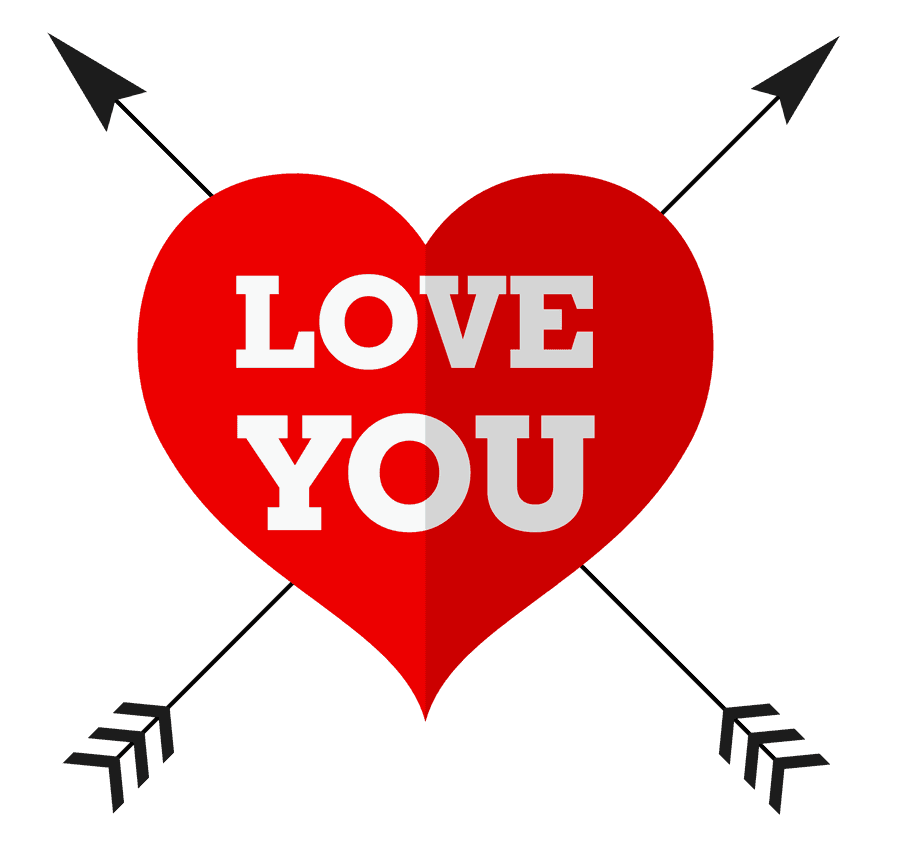 Love You Heart Arrows Graphic