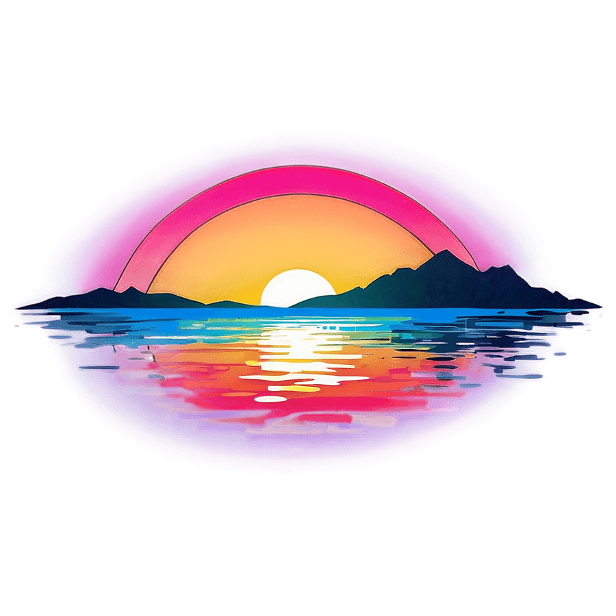 Retro 90s Sunset Graphics PNG  qys57