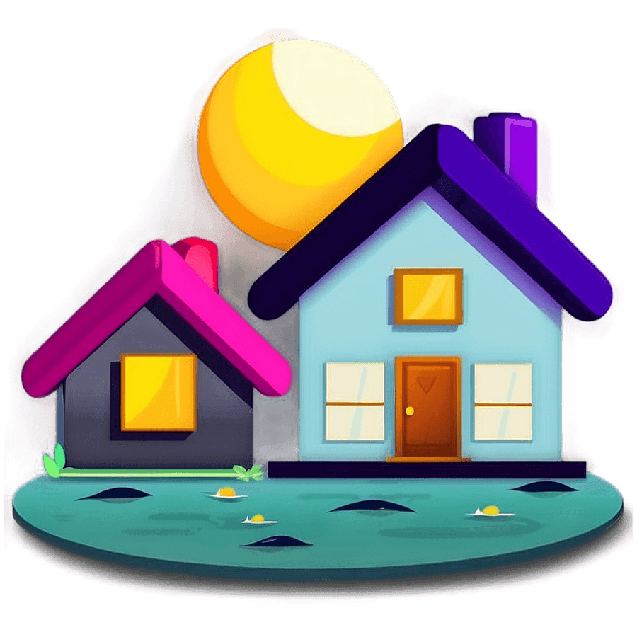 Flat Design House Icon PNG 05252024