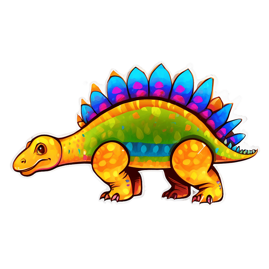 Colorful Stegosaurus Art PNG 36
