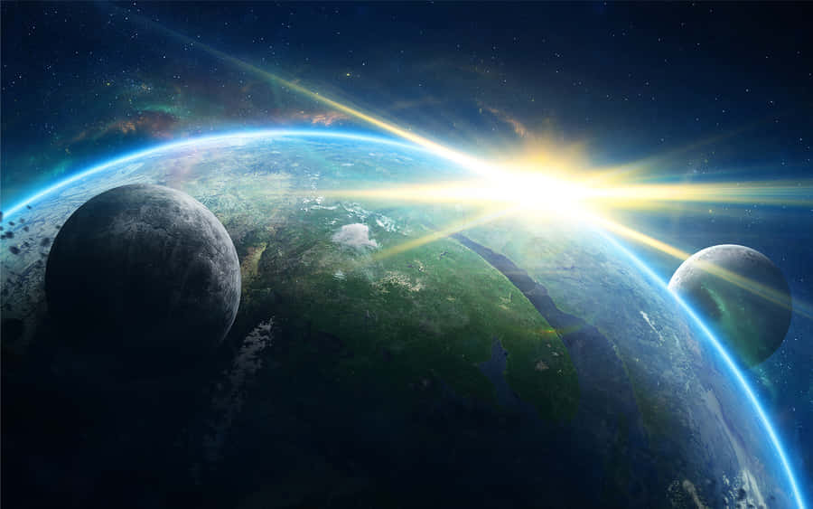 Kosmischer Morgen Über der Erde