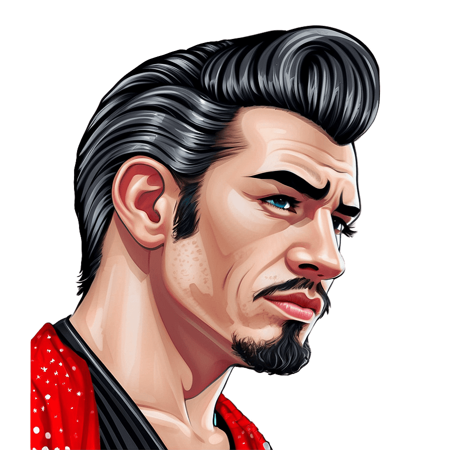 Rockabilly Mullet Design PNG lhx