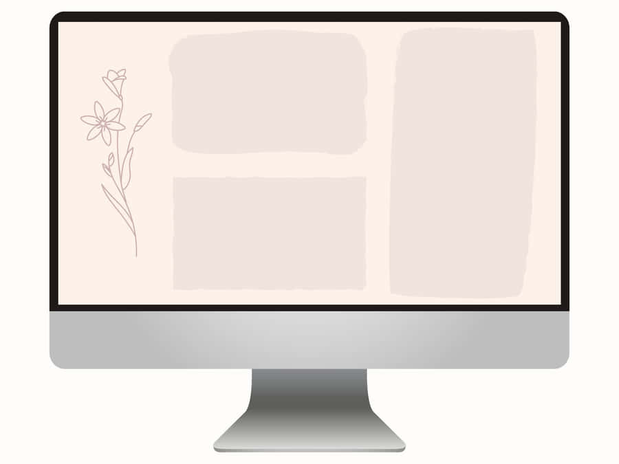 Encomputerskærm med en blomstdesign på den.