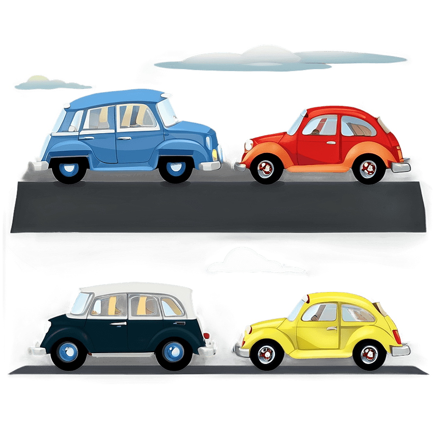 Cartoon Car Journey PNG 05252024