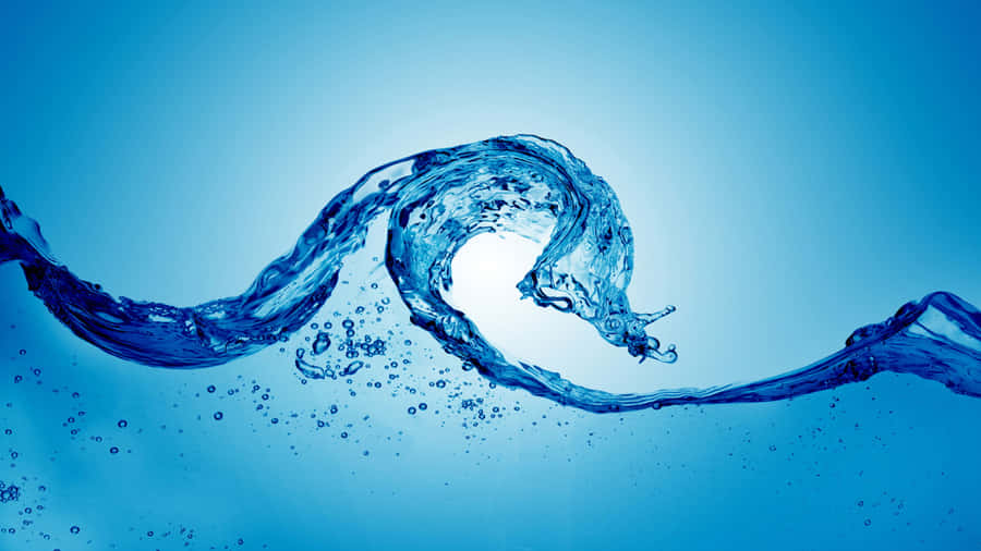 Eineblaue Welle mit einem blauen Hintergrund