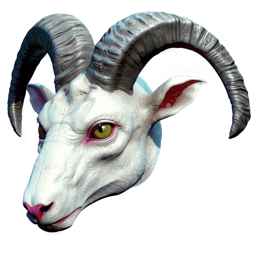 Fantasy Ram Head Creature PNG olo23