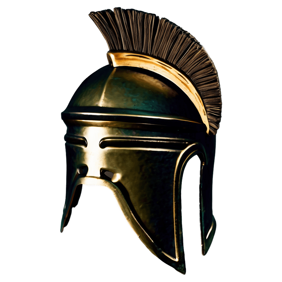 Detailed Ancient Spartan Helmet PNG liv40