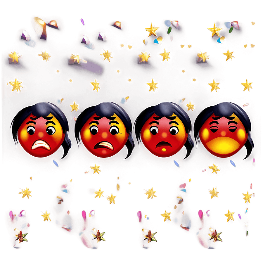 Red Faced Emoji PNG bkj