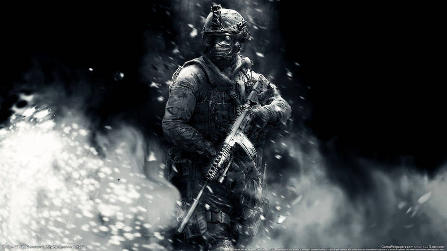 Download Call Of Duty Black White Cover Wallpaper | Wallpapers.com