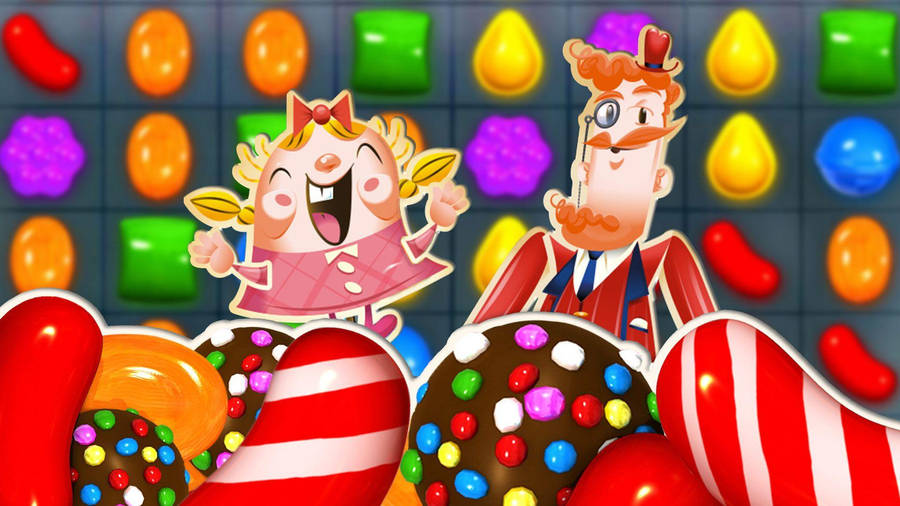 Download Candy Crush Saga Tiffi And Mr. Toffee Wallpaper | Wallpapers.com