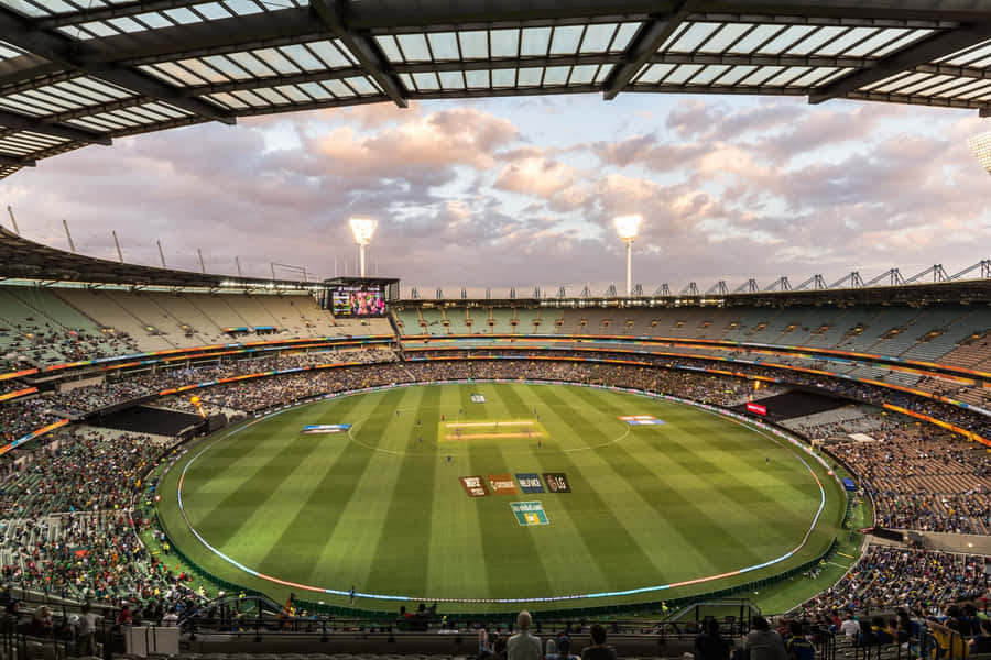 Vista do Melbourne Cricket Ground ao Crepúsculo