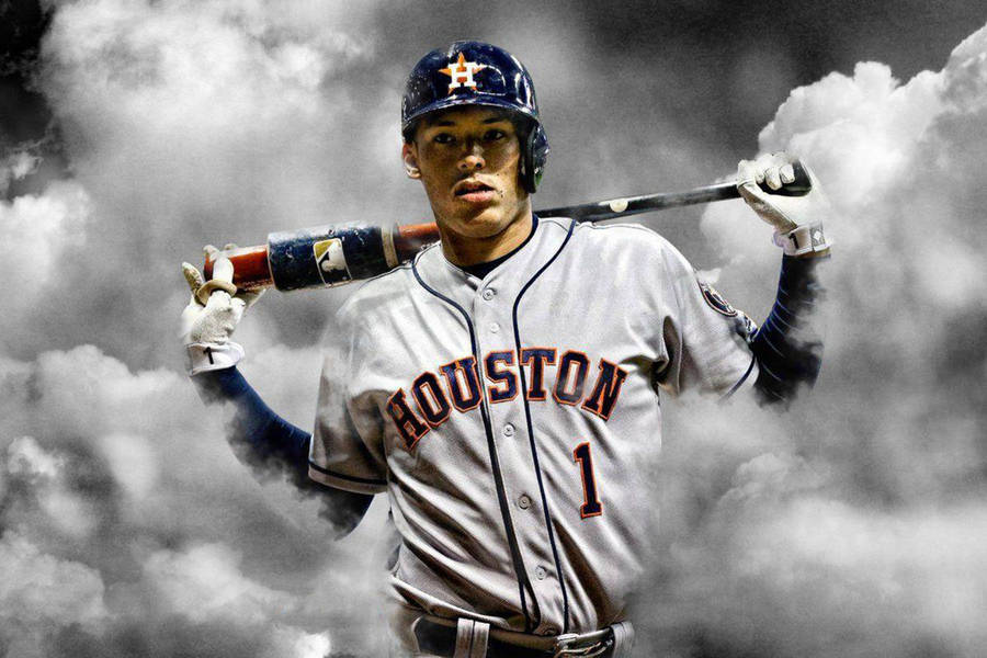 Download Carlos Correa Smoke Art Wallpaper | Wallpapers.com