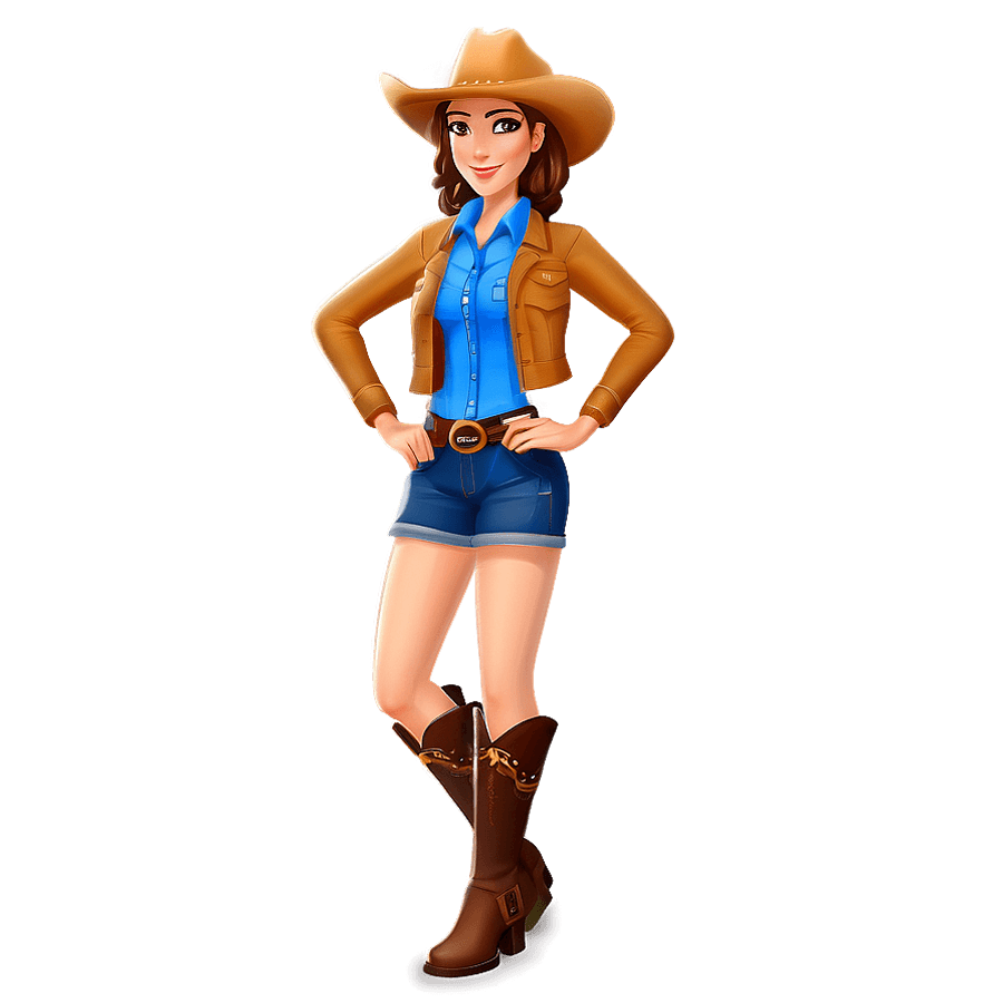 Download Cartoon Cowgirl Character Png Img70 | Wallpapers.com