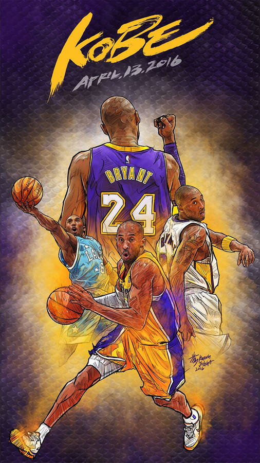 Download Cartoon Kobe Bryant Poster Wallpaper | Wallpapers.com
